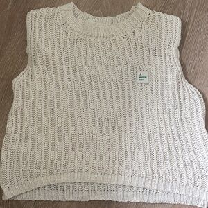 American Vintage Cream Knit Sweater Vest